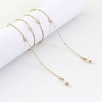 Gold-colored metal non-slip chain, with oval pearl, for glasses and masks GL992
