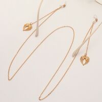 Gold-colored metal non-slip chain, with wings, for glasses and masks GL1868