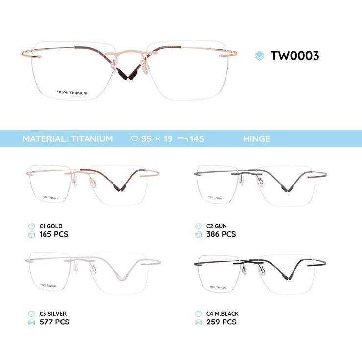 Titanium frames rimless TW0003