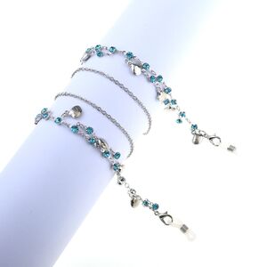 Металлическая нескользящая цепочка, со стразами, для очков и масок GL156