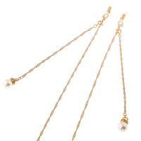 Металлическая нескользящая цепочка, с подвеской жемчуг, для очков и масок GL190
