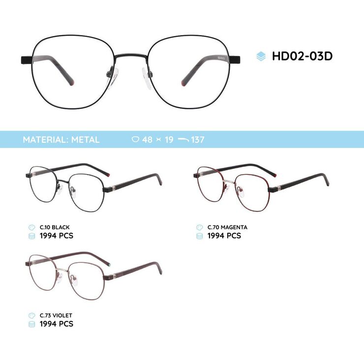Metal frame with TR-90 temples HD02-03D