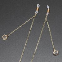 Металлическая нескользящая цепочка, с цветком и цирконом, для очков и масок GL351