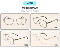 Metal eyeglasses frame for men with spring hinges 260020 (item in stock)
