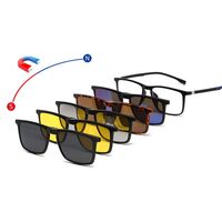 Оправа пластиковая TR90/PC + комплект из 5 поляризационных солнцезащитных насадок (клипон) на магните + кожаная сумка El Dorado EL3301A