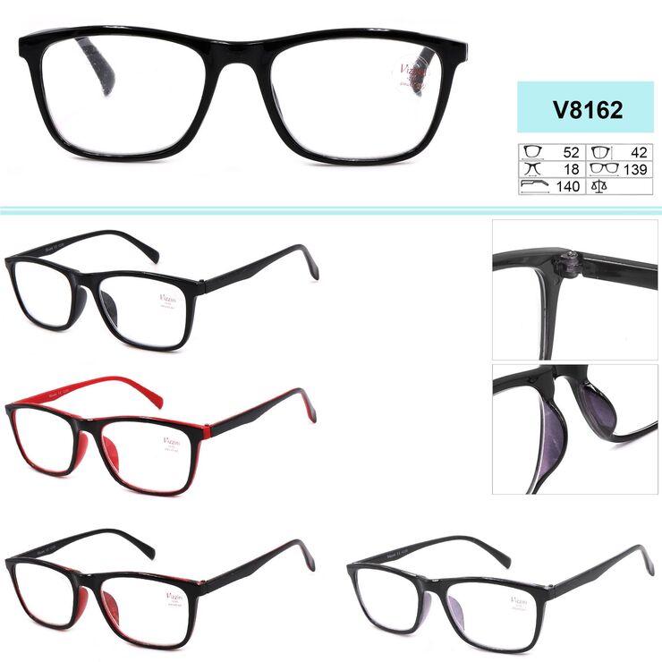 Corrective plastic frame eyeglasses VIZZINI V8162, from +1.00 to +4.00 (0.25 step)