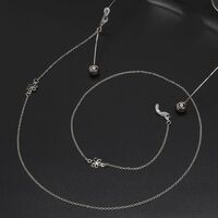 Metal non-slip chain, with a flower, for glasses and masks GL584