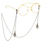 Bronze-colored metal non-slip chain, with skeleton pendant, for glasses and masks GL469