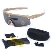 Safety shockproof tactical goggles +3 caps 军迷6色3.0套装