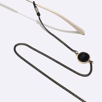Black-colored metal non-slip chain, with black crystal, for glasses and masks GL1499