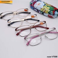 Women's metal elegant eyeglasses with flex hinges Vizzini V7008