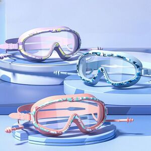 Swimming waterproof anti-fog goggles for kids (3-16 years), with earplugs and box, YJ314-YU