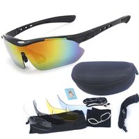 Safety shockproof tactical polarized and UV400 goggles, 5-lens set, 089偏光-DX