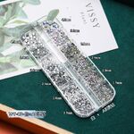 A set of rhinestones with a flated bottom for decorating frames and glasses, 12 types, 白+AB烫钻12格盒装 (price per pack, minimum 3)