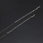 Gold-colored metal non-slip chain, with triangle transparent crystal, for glasses and masks GL713