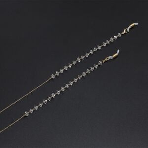 Металлическая нескользящая цепочка золотого цвета, с треугольным прозрачным кристаллом, для очков и масок GL713