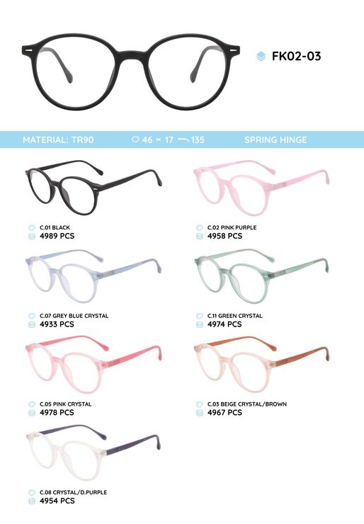 TR90 plastic eyeglasses frame FK02-03