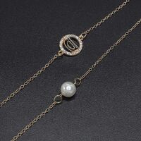 Металлическая нескользящая цепочка, с подвеской в виде буквы D и жемчужной бусиной, для очков и масок GL545