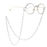Steel-colored metal non-slip chain, withheart, for glasses and masks GS013