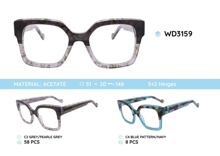 Plastic acetate eyeglasses frame for women WD3159