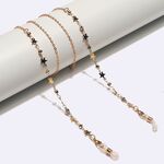 Gold-colored metal non-slip chain, with stars, for glasses and masks GL1625