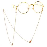 Gold-colored metal non-slip chain, with rhinestone, for glasses and masks GL097