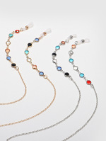 Glasses chain with pearls set of two-piece golden and silver GM037