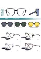 Plastic acetate frame with flex hinges + polarized clip-on Big City F3009S