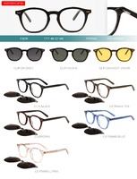 Plastic acetate frame with flex hinges + polarized clip-on Big City F3030S