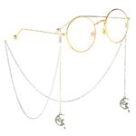 Metal non-slip chain, with moon and angel pendant, for glasses and masks GL210