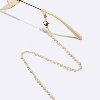 Gold-colored metal non-slip chain, with white crystal, for glasses and masks GL1275