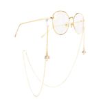 Gold-colored metal non-slip chain, with umbrella, for glasses and masks GA018