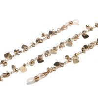 Metal non-slip chain, with heart and rhinestone, for glasses and masks GL1463
