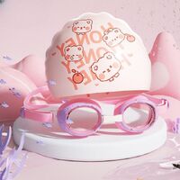 Swimming waterproof anti-fog goggles for kids (3-12 years), set with cap, 503-YU