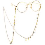 Gold-colored metal non-slip chain, with smiley face, for glasses and masks GL103