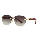 Metal rimless round retro sunglasses Elit 3073-EL