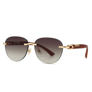 Metal rimless round retro sunglasses Elit 3073-EL