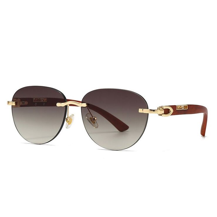 Metal rimless round retro sunglasses Elit 3073-EL