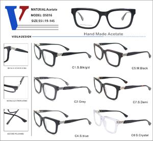 Plastic acetate frame with spring hinges D5016-DA