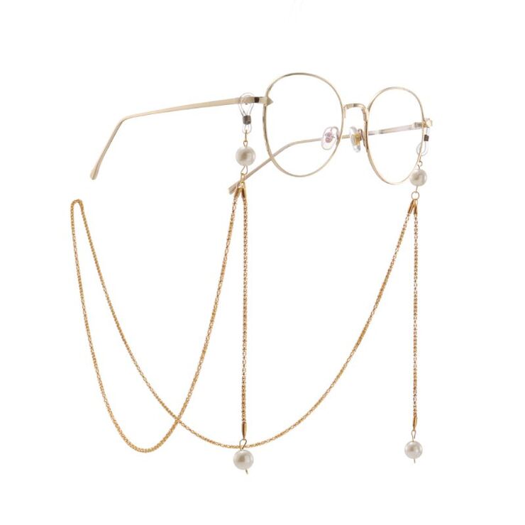 Metal non-slip chain, with pearls, for glasses and masks GA038