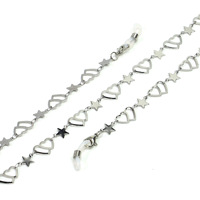 Цепочка для очков со звездочками, комплект из двух штук, золотая и серебряная GS057