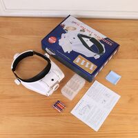 Binocular magnifier with backlight, magnifying glass with head mount 81000G-XX, magnification: 1,5X, 2X, 2,5X, 3X, 3,5X, 8X ... 15X