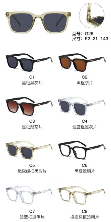 PC plastic sunglasses with metal hinge G26W