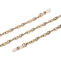 Gold-colored metal non-slip chain, with number 8, for glasses and masks GL1545