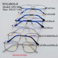 Metal ultrathin men's frames with spring hinges Wilibolo G95-280