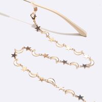 Gold-colored metal non-slip chain, with copper star and moon, for glasses and masks GL1607