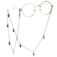 Bronze-colored metal non-slip chain, with leaves, for glasses and masks GL132