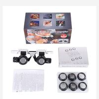 Лупа бинокулярная с подсветкой, увеличительное стекло с креплением на голову 9892E1-XX, увеличение линз: 1X, 1,5X, 2X, 2,5X, 3,5X. Увеличение линз монокуляра: 3Х, 5Х, 20Х