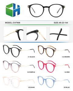 Plastic acetate frame for women with spring hinges CH7906-DA