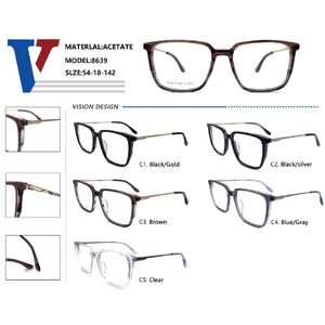 Plastic acetate + metal frame with spring hinges 8639-DA